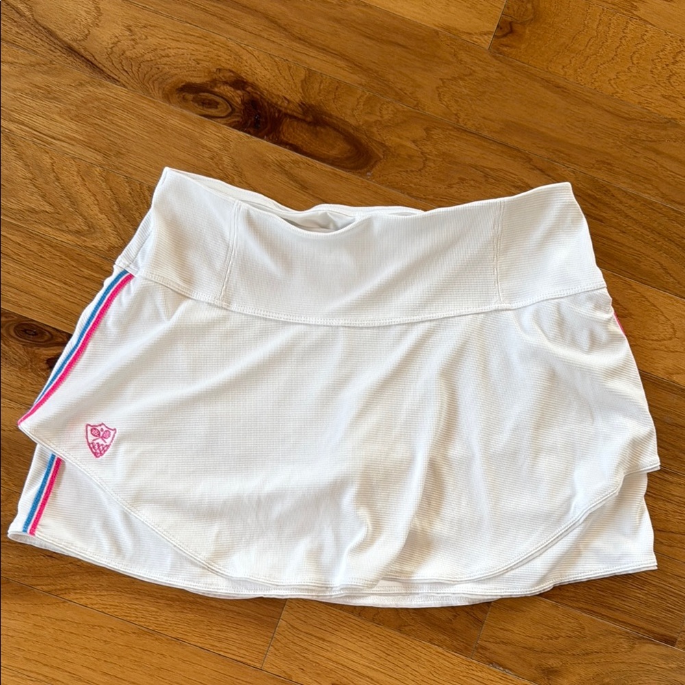White Athletic Skirt with Striped Detail